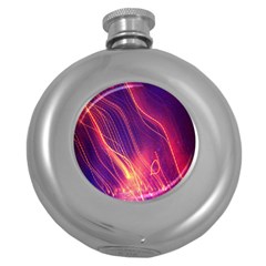 Abstrait Lumière Round Hip Flask (5 Oz) by kcreatif