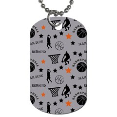 Slam Dunk Basketball Gray Dog Tag (one Side) by mccallacoulturesports