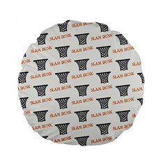 Slam Dunk Baskelball Baskets Standard 15  Premium Flano Round Cushions by mccallacoulturesports