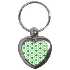 White Green Shapes Key Chain (heart) by Mariart