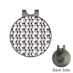 Cartoon Style Asian Woman Portrait Collage Pattern Hat Clips With Golf Markers by dflcprintsclothing