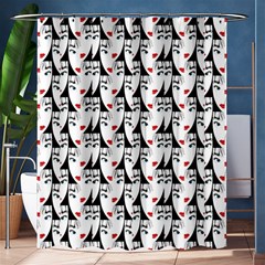 Cartoon Style Asian Woman Portrait Collage Pattern Shower Curtain 60  X 72  (medium)  by dflcprintsclothing