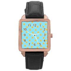 I Love Bread Rose Gold Leather Watch  by designsbymallika