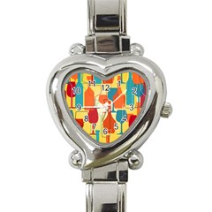 I Love Wine Heart Italian Charm Watch by designsbymallika