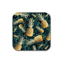 Pattern Ananas Tropical Rubber Coaster (square)  by kcreatif