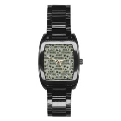 Army Stong Military Stainless Steel Barrel Watch by McCallaCoultureArmyShop