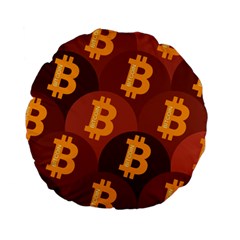 Cryptocurrency Bitcoin Digital Standard 15  Premium Flano Round Cushions by HermanTelo