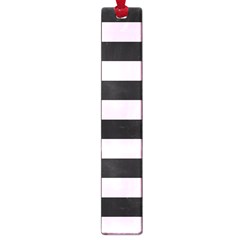 Black And Light Pastel Pink Large Stripes Goth Mime French Style Large Book Marks by genx