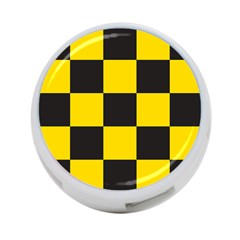 Checkerboard Pattern Black And Yellow Ancap Libertarian 4-port Usb Hub (one Side) by snek