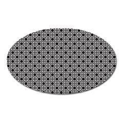 Pattern Formes Ronds Noir/blanc Oval Magnet by kcreatif