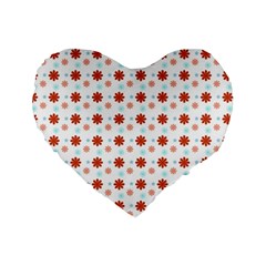 Background Flowers Multicolor Standard 16  Premium Heart Shape Cushions by HermanTelo