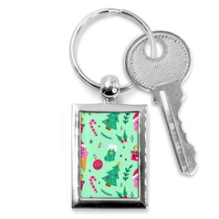 Funny Christmas Pattern Background Key Chain (rectangle) by Vaneshart