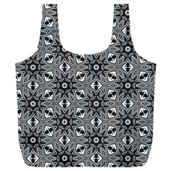 Black And White Pattern Full Print Recycle Bag (xxxl) by HermanTelo