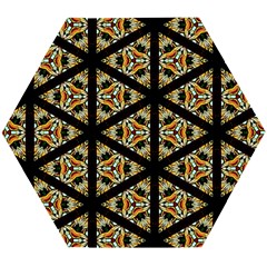 Pattern Stained Glass Triangles Wooden Puzzle Hexagon by HermanTelo