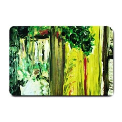 Old Tree And House With An Arch 8 Small Doormat  by bestdesignintheworld