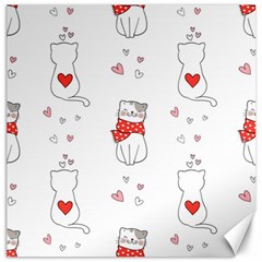 Seamless Pattern Cute Cat With Little Heart Canvas 20  X 20  by Wegoenart