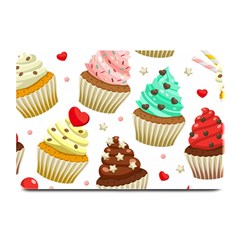 Seamless Pattern Yummy Colored Cupcakes Plate Mats by Wegoenart