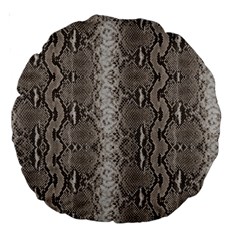 Python Snakeskin Print Large 18  Premium Round Cushions by LoolyElzayat