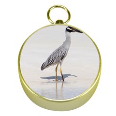 Beach Heron Bird Gold Compasses by TheLazyPineapple