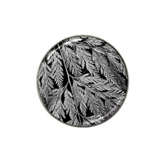 Fern Leaves Foliage Black And White Hat Clip Ball Marker (4 Pack) by Vaneshart