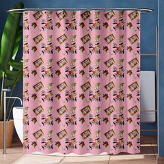 Robin Art Pink Pattern Shower Curtain 60  X 72  (medium)  by snowwhitegirl