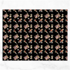 Robin Art Black Pattern Rectangular Jigsaw Puzzl by snowwhitegirl