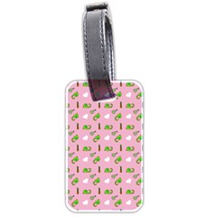 Green Elephant Pattern Pink Luggage Tag (two Sides) by snowwhitegirl