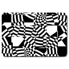 Black And White Crazy Pattern Large Doormat  by Sobalvarro