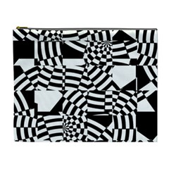 Black And White Crazy Pattern Cosmetic Bag (xl) by Sobalvarro