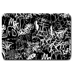 Graffiti Abstract Collage Print Pattern Large Doormat  by dflcprintsclothing