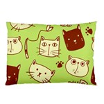 Cute Hand Drawn Cat Seamless Pattern Pillow Case (Two Sides) Front