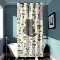 Funny Cartoon Cats Seamless Pattern  Shower Curtain 36  X 72  (stall)  by Vaneshart