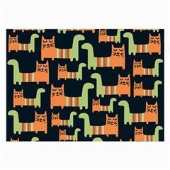 Seamless Pattern With Cats Large Glasses Cloth (2 Sides) by Vaneshart