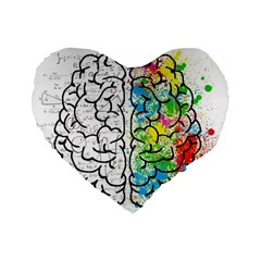 Brain Mind Psychology Idea Drawing Standard 16  Premium Heart Shape Cushions by Wegoenart