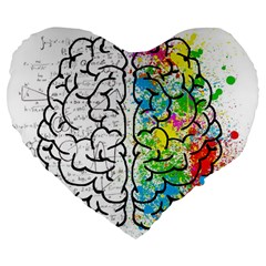 Brain Mind Psychology Idea Drawing Large 19  Premium Heart Shape Cushions by Wegoenart