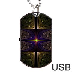 Fractal Fantasy Design Texture Dog Tag Usb Flash (two Sides) by Wegoenart