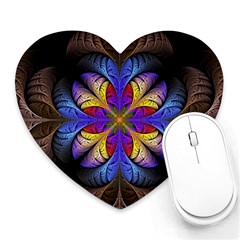 Fractal Flower Fantasy Floral Heart Mousepads by Wegoenart