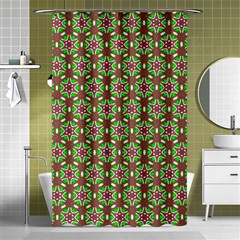 Background Green Ornamental Pattern Shower Curtain 48  X 72  (small)  by Wegoenart