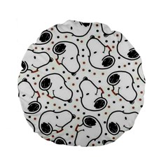 Dog Pattern Standard 15  Premium Flano Round Cushions by Wegoenart