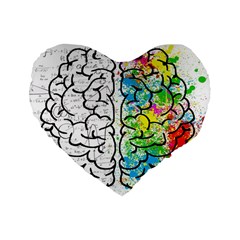 Brain Mind Psychology Idea Drawing Standard 16  Premium Flano Heart Shape Cushions by Wegoenart