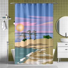 Vacation Island Sunset Sunrise Shower Curtain 48  X 72  (small)  by Wegoenart