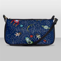 Cat Cosmos Cosmonaut Rocket Shoulder Clutch Bag by Wegoenart