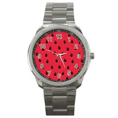 Seamless Watermelon Surface Texture Sport Metal Watch by Nexatart