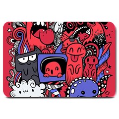 Abstract Grunge Urban Pattern With Monster Character Super Drawing Graffiti Style Vector Illustratio Large Doormat  by Nexatart