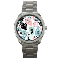 Seamless Pattern With Fruits Sport Metal Watch by Nexatart