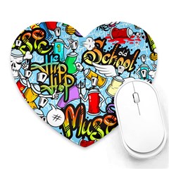 Graffiti Characters Seamless Patternm Heart Mousepads by Nexatart