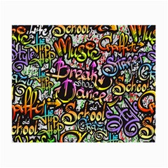 Graffiti Word Seamless Pattern Small Glasses Cloth (2 Sides) by Nexatart