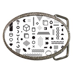 Pattern Hipster Abstract Form Geometric Line Variety Shapes Polkadots Fashion Style Seamless Belt Buckles by Vaneshart