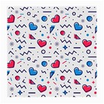 Hearts Seamless Pattern Memphis Style Medium Glasses Cloth Front