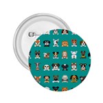 Different Type Vector Cartoon Dog Faces 2.25  Buttons Front